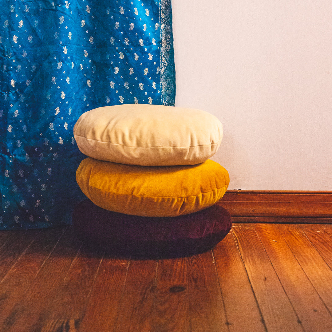 Velvet Meditation Cushion - Evergreen
