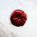 Load image into Gallery viewer, Tiny Tufted Velvet Throw Pillow, Hollyberry Red
