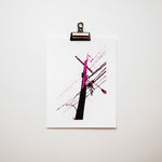 Load image into Gallery viewer, Pink Telephone Pole Screenprint
