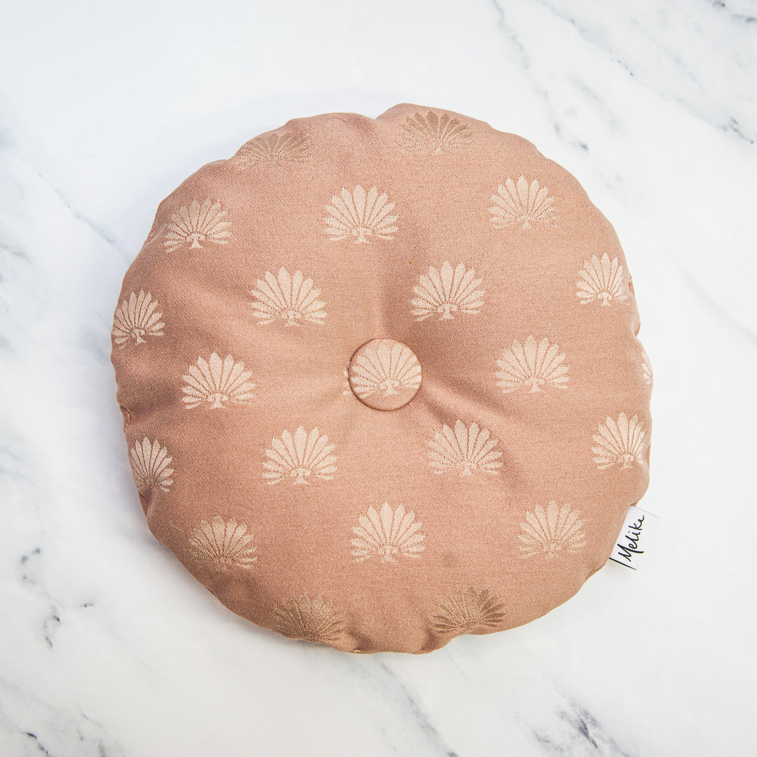 Round Tufted Throw Pillow, Pink