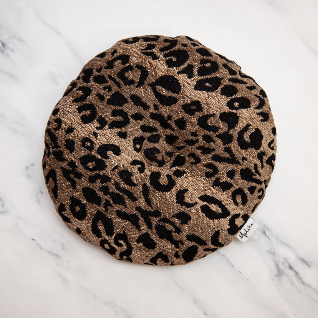 Round Tufted Throw Pillow, Leopard Spots