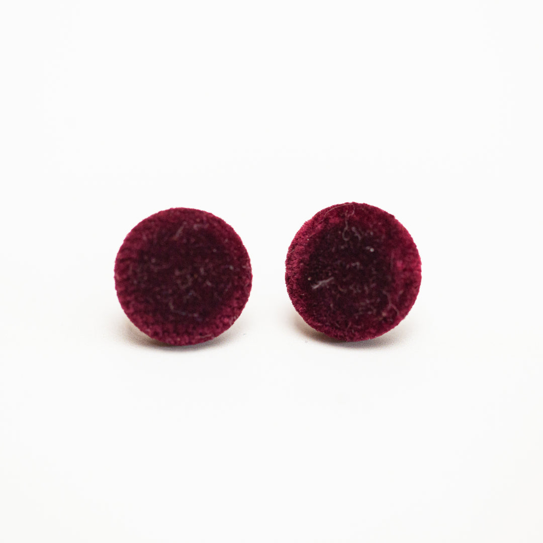 Velvet Fabric Scrap Stud Earrings