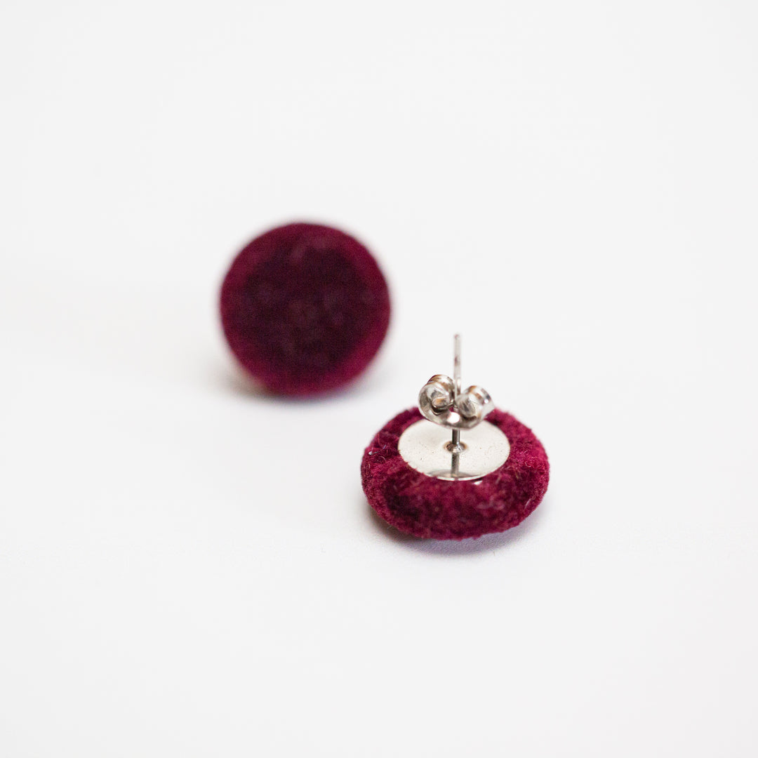 Velvet Fabric Scrap Stud Earrings