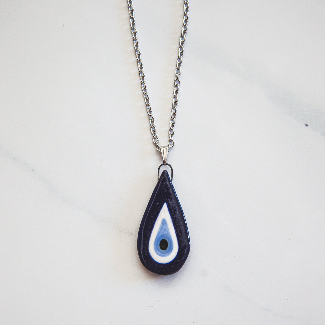 Teardrop Nazar Evil Eye Necklace