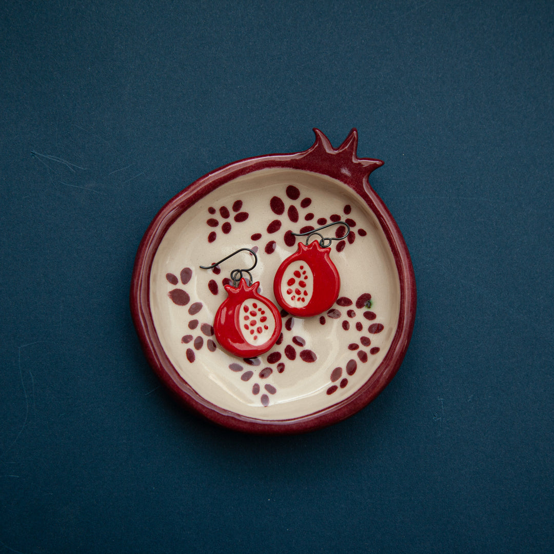 Red Pomegranate Earrings