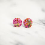 Load image into Gallery viewer, Velvet Fabric Scrap Stud Earrings
