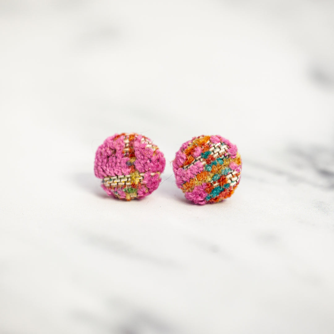 Velvet Fabric Scrap Stud Earrings