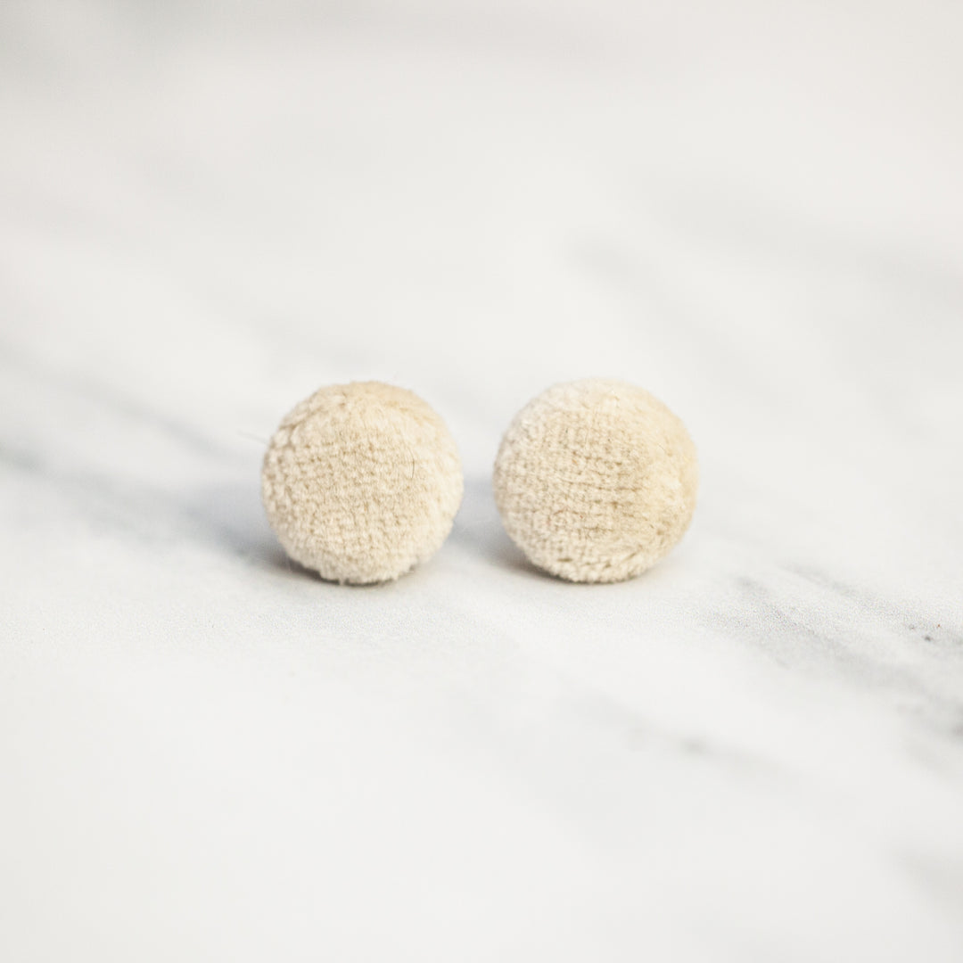 Velvet Fabric Scrap Stud Earrings