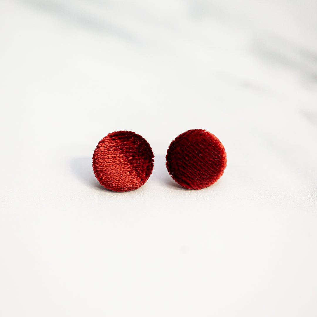 Velvet Fabric Scrap Stud Earrings