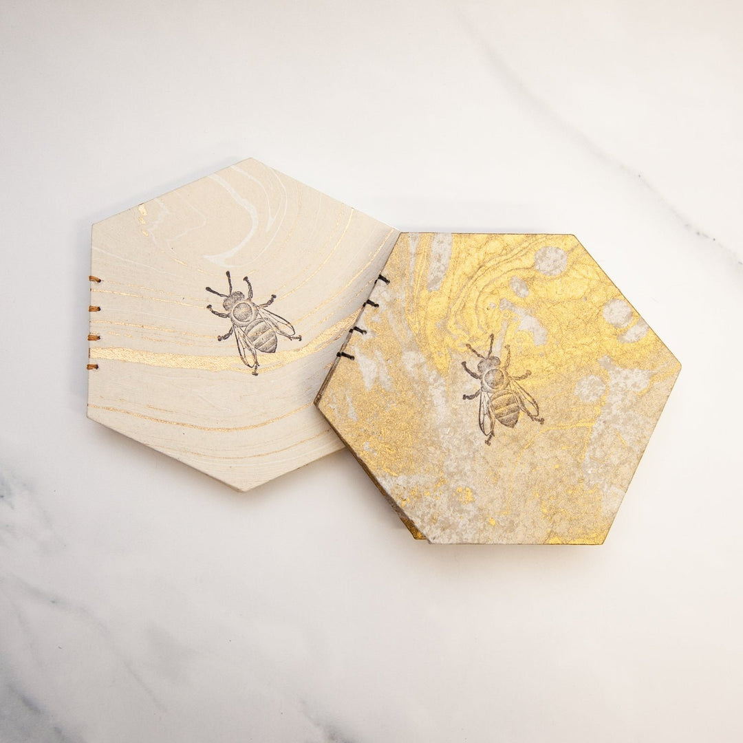 Distressed Gold Bee Book - Melike Carr