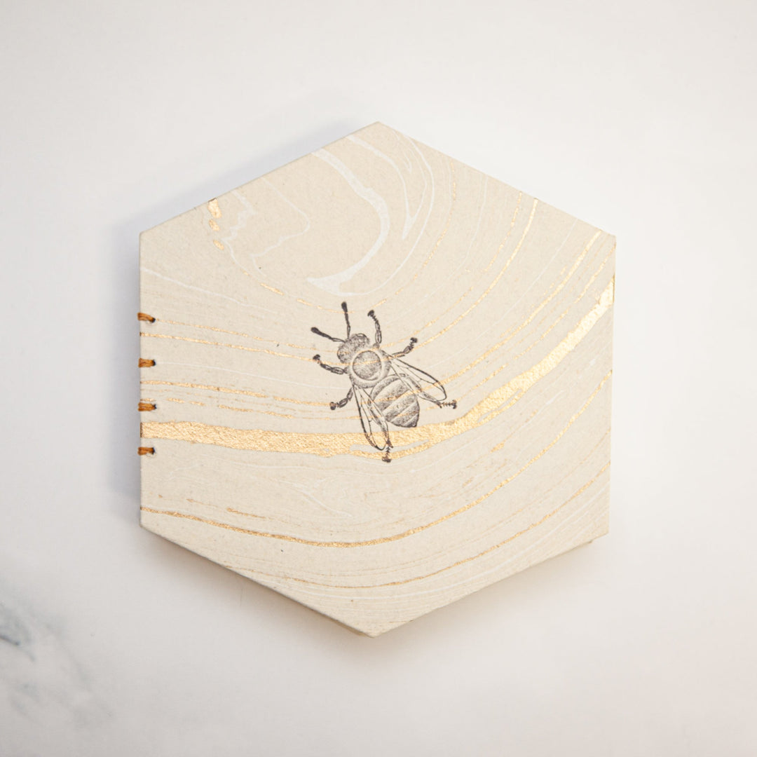 Marbled Gold/White Bee Book - Melike Carr