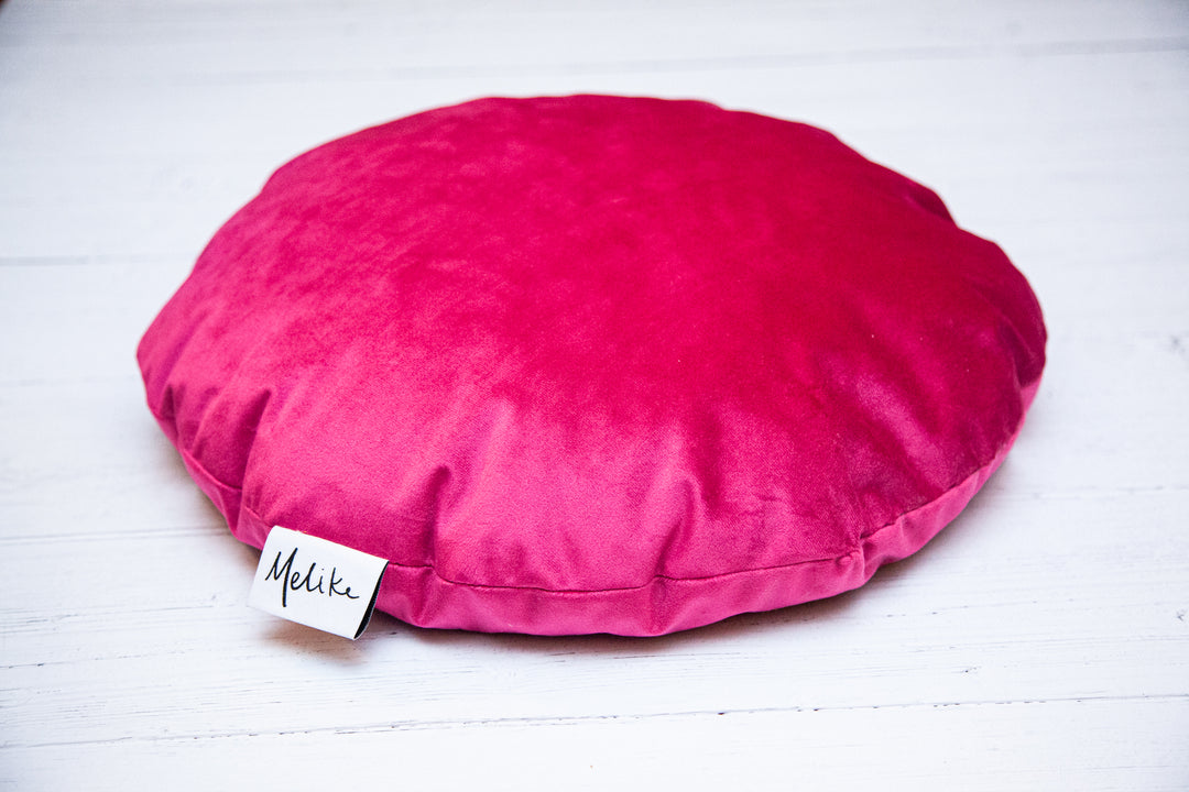 Velvet Meditation Pillow - Fuchsia - Melike Carr