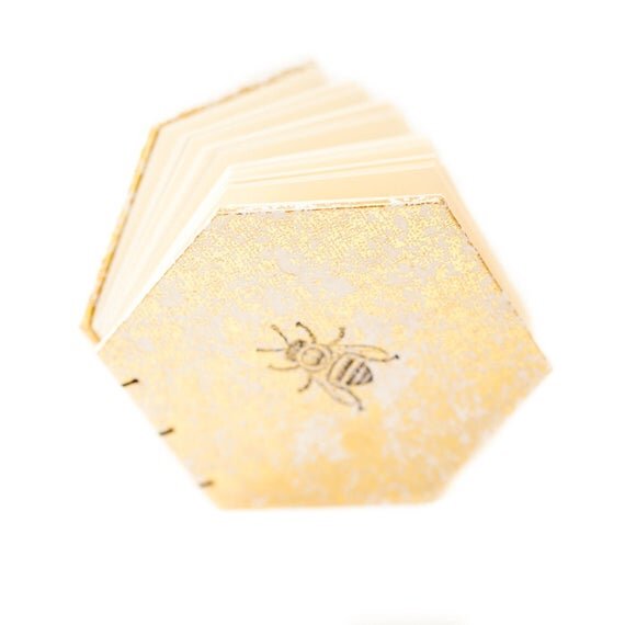 Distressed Gold Bee Book - Melike Carr